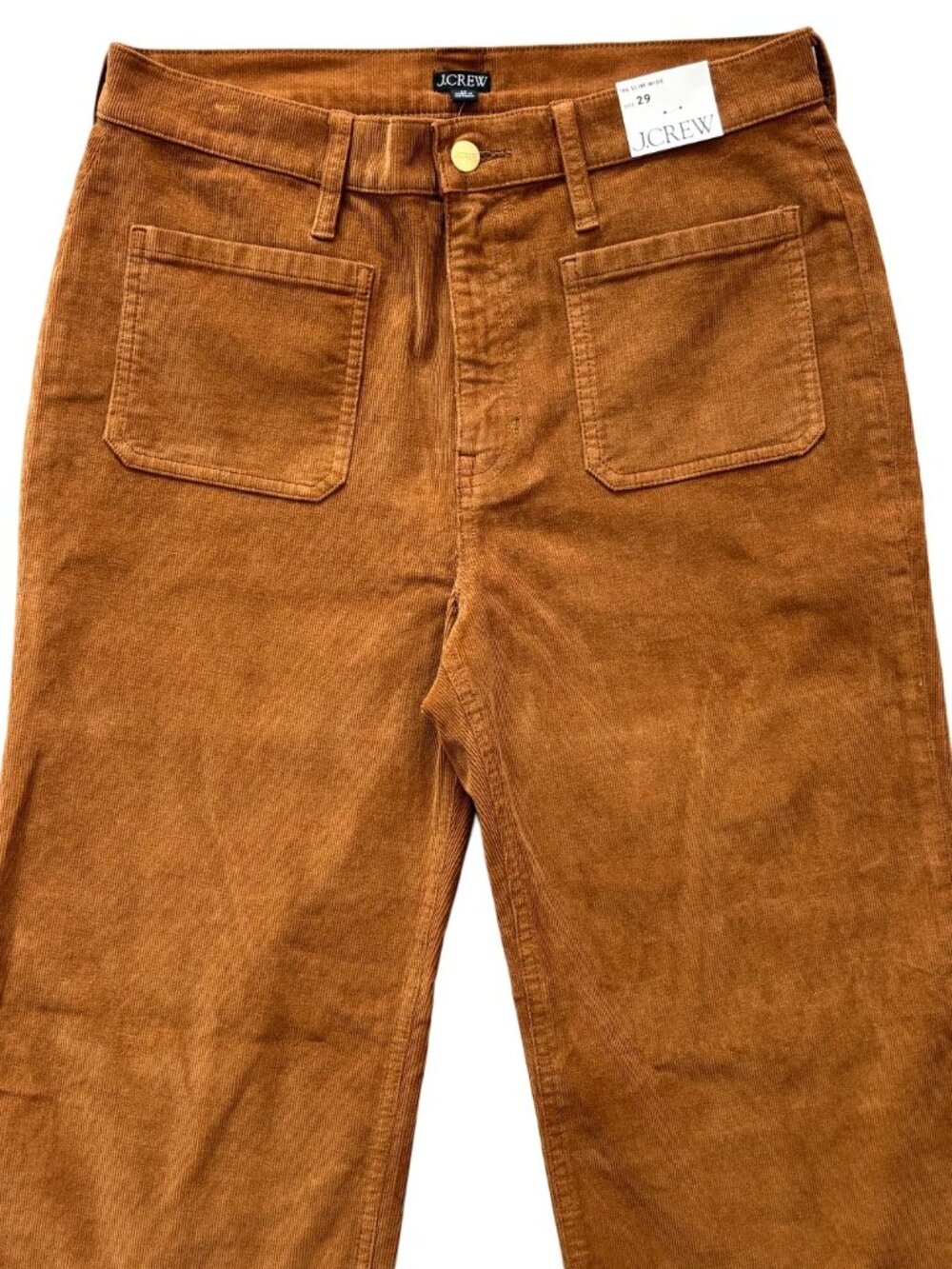 NWT J.CREW Sailor Slim Wide Stretch Corduroy Pants in Rich Coffee SZ 29 - Picture 2 of 10